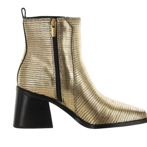 Vince Camuto Sojetta Square Toe Bootie Bronze Lizard 6.5 - Picture 2 of 13